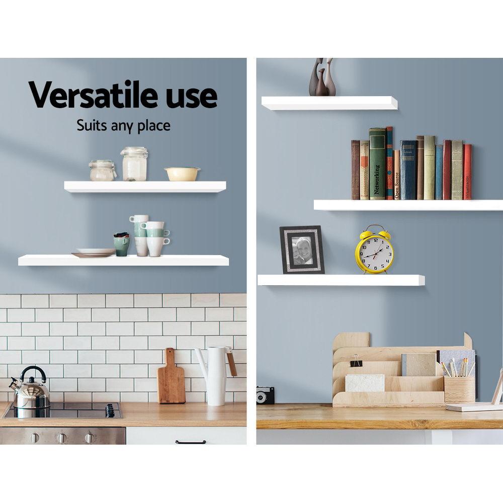 Artiss Floating Wall Shelf Set of 3 White - Harrogates