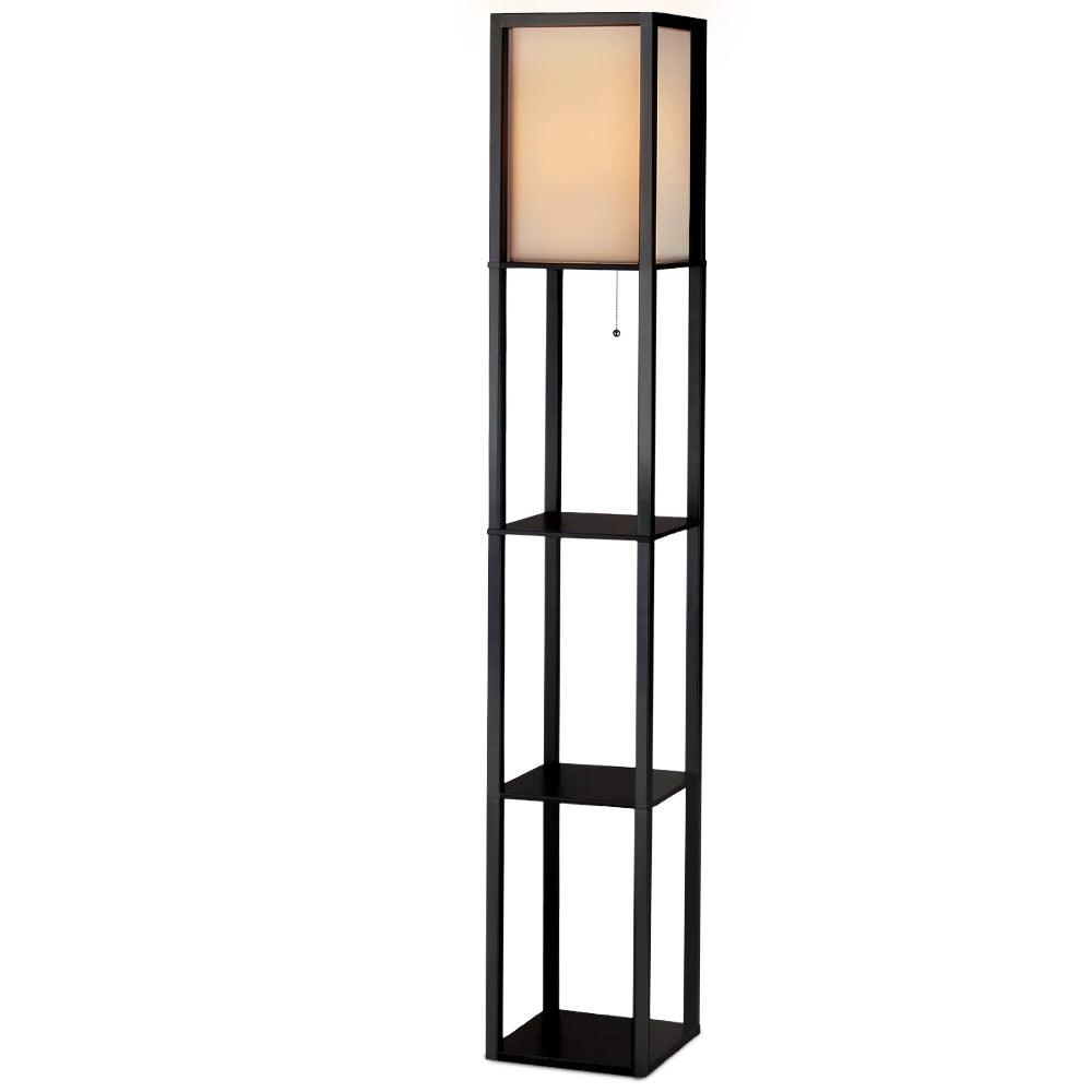 Artiss Floor Lamp 3 Tier Shelf Shelf Storage LED Light Stand Home Room Vintage Black - Harrogates