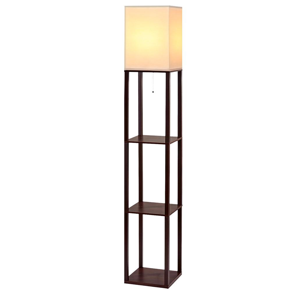 Artiss Floor Lamp 3 Tier Shelf Storage LED Light Stand Home Room Vintage White - Harrogates