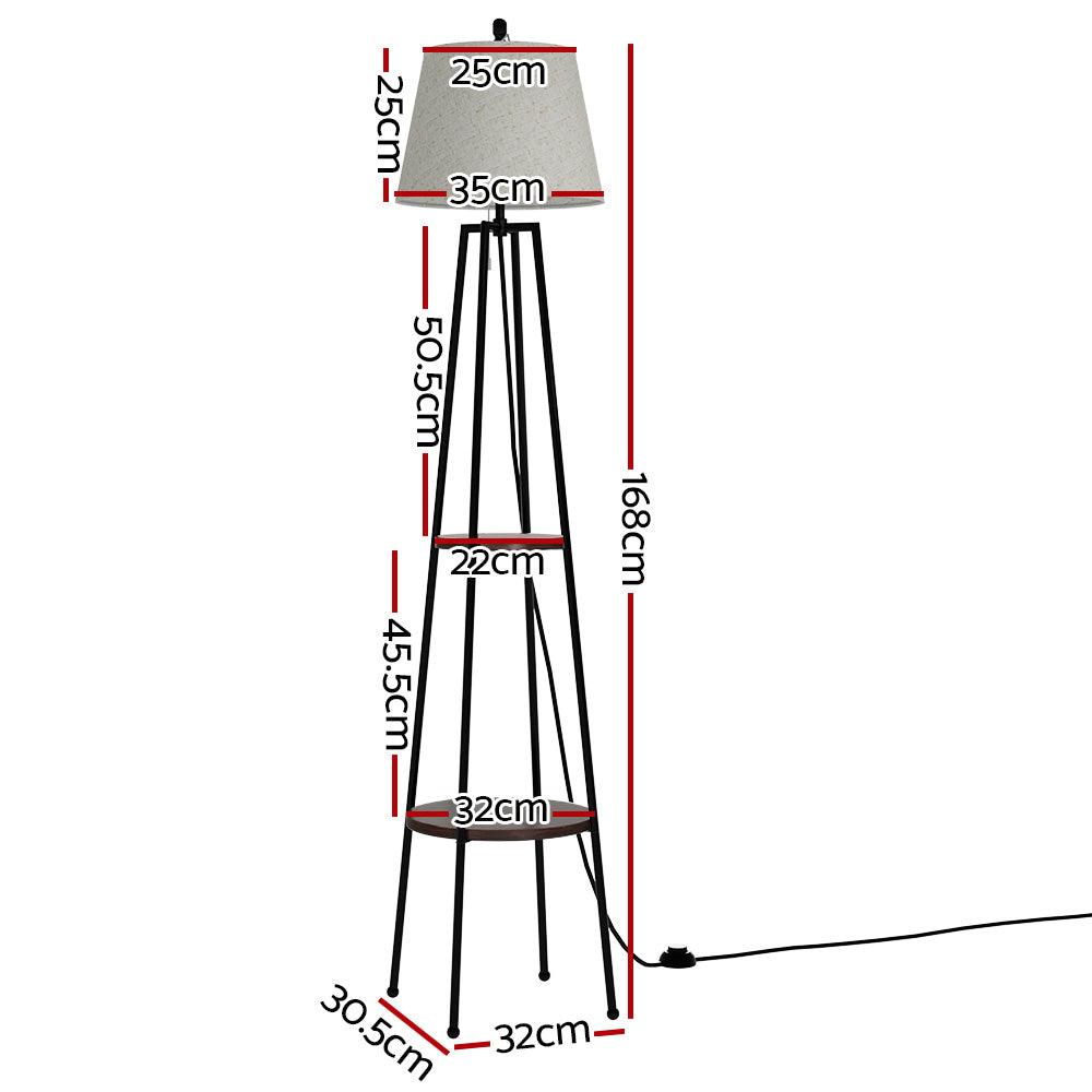 Artiss Floor Lamp 2 Tier Shelf Storage LED Light Stand Home Living Room Upright - Harrogates
