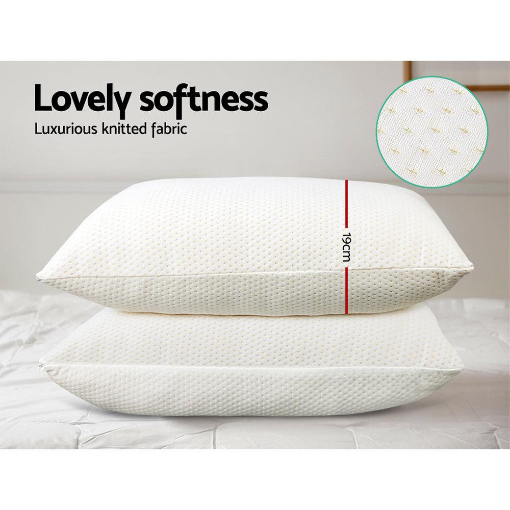 Giselle Bedding Memory Foam Pillow 19cm Thick Twin Pack - Harrogates