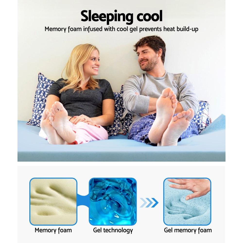 Giselle Bedding Memory Foam Mattress Topper Cool Gel 5cm King - Harrogates