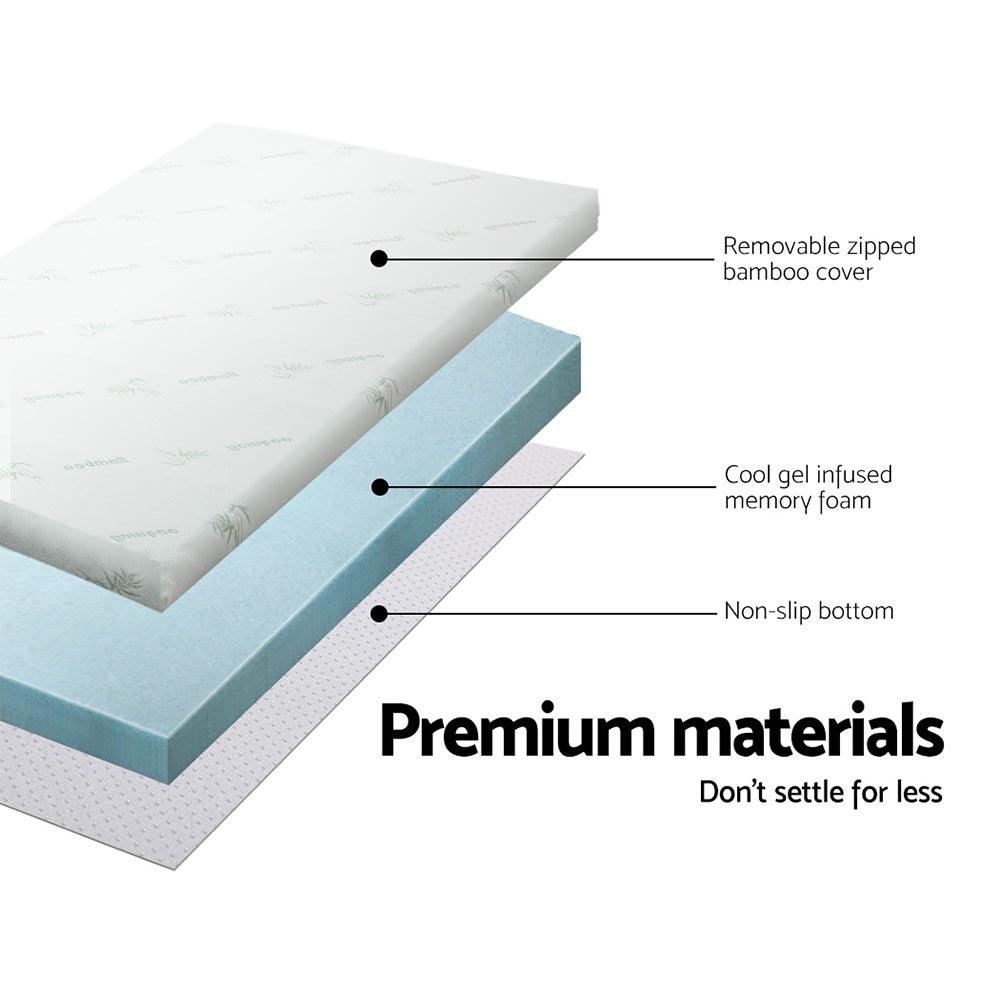 Giselle Bedding Memory Foam Mattress Topper Cool Gel 5cm King - Harrogates