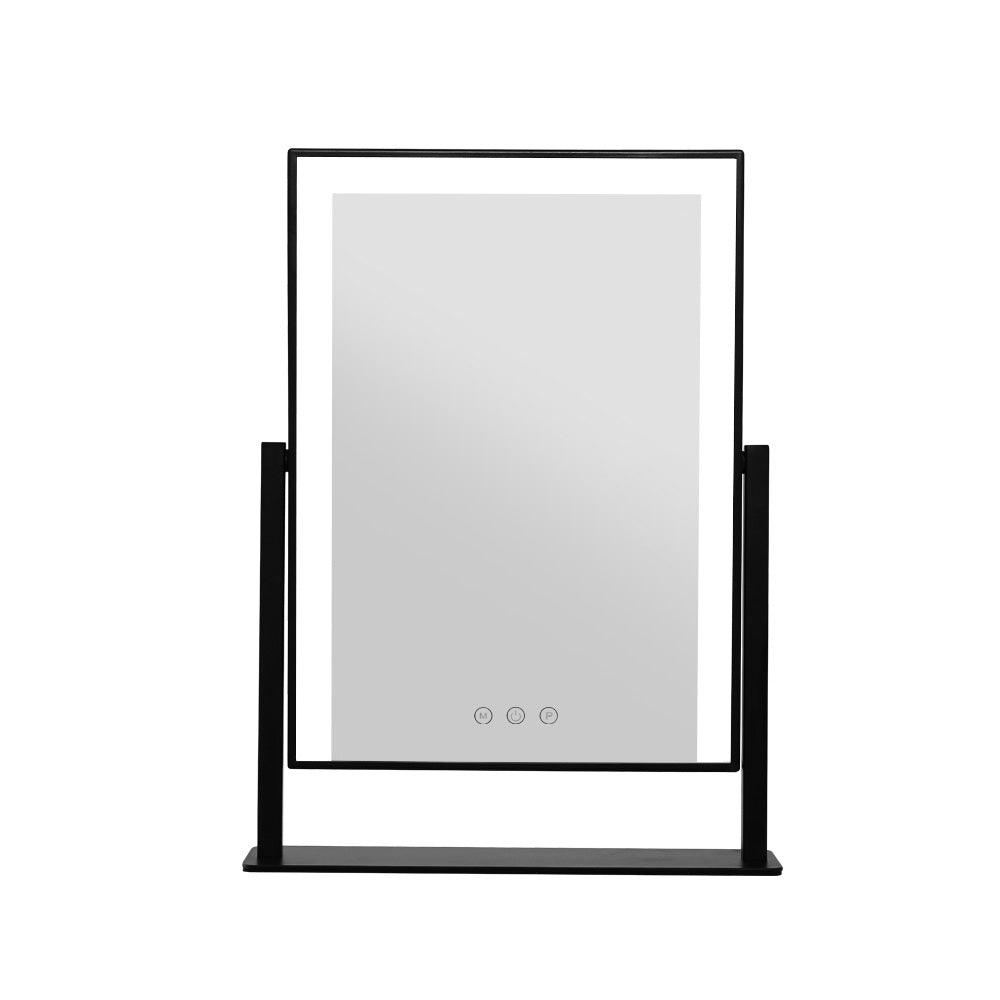 Embellir Makeup Mirror 25x30cm Hollywood Vanity with LED Light Rotation Black - Harrogates