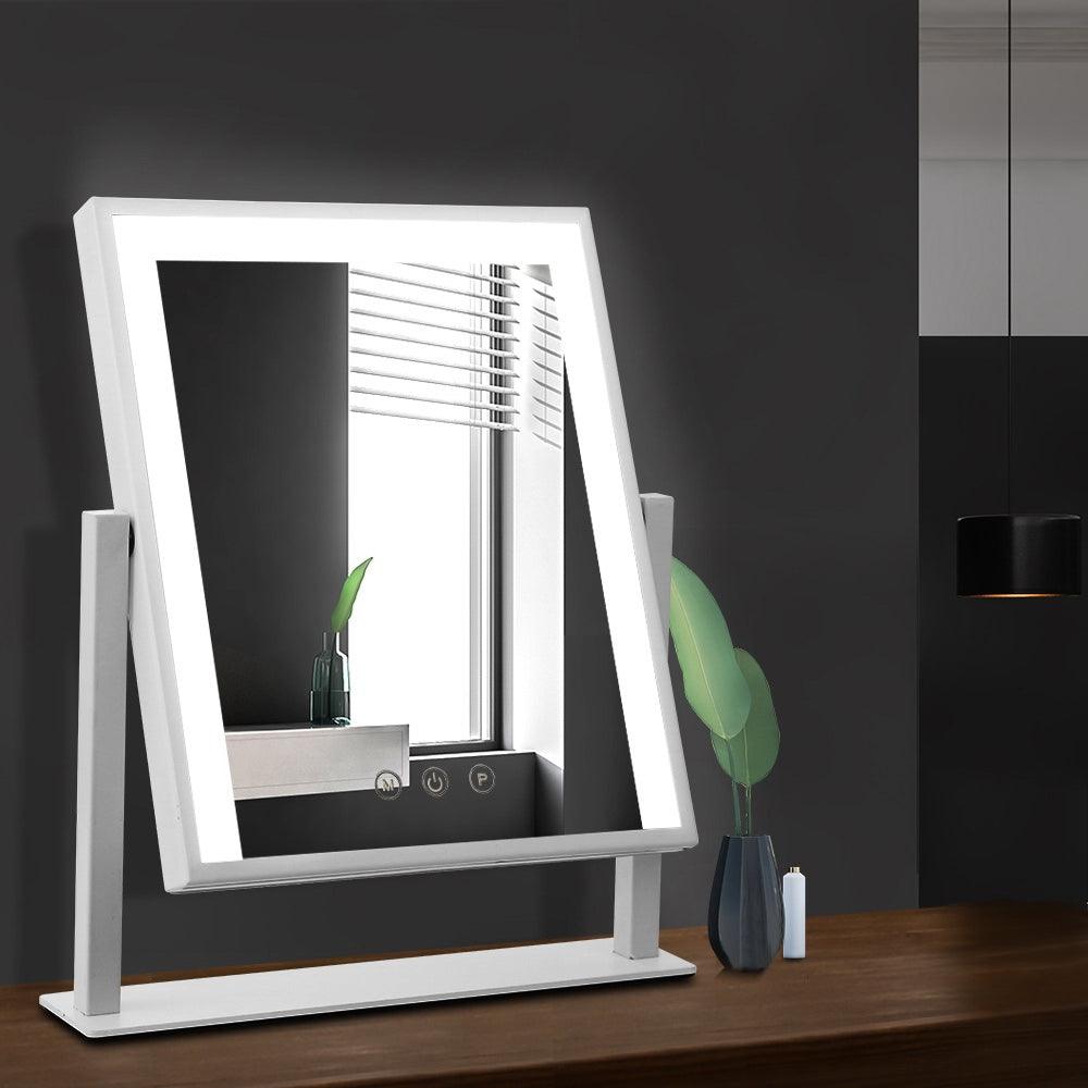 Embellir Makeup Mirror 30x40cm Hollywood Vanity with LED Light Rotation White - Harrogates