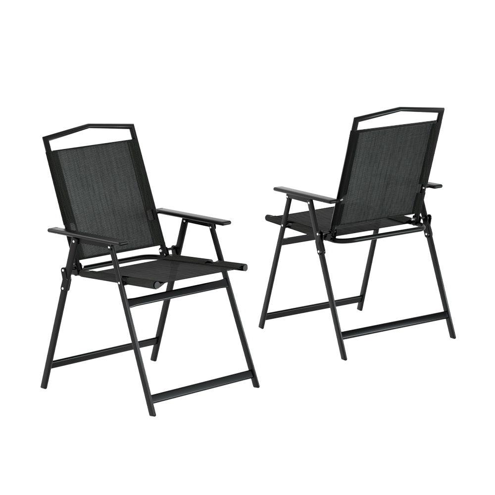 Gardeon Outdoor Chairs Portable Folding Camping Chair Steel Patio Furniture - Harrogates