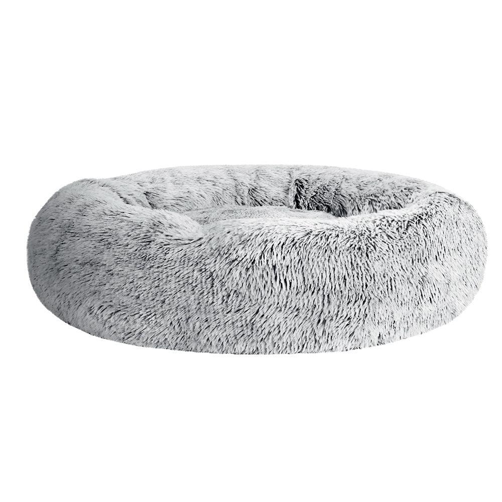 i.Pet Pet Bed Dog Cat 90cm Large Calming Soft Plush Light Charcoal - Harrogates