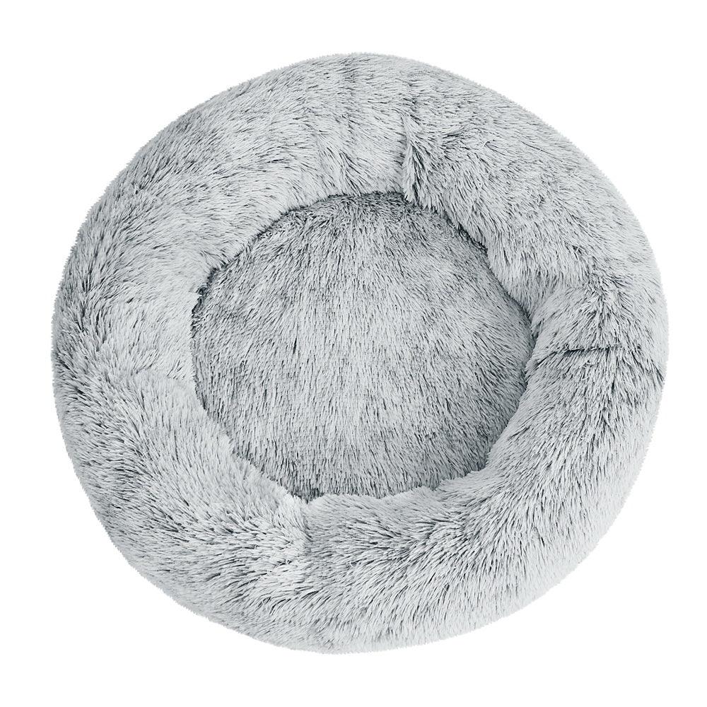 i.Pet Pet Bed Dog Cat 90cm Large Calming Soft Plush Light Charcoal - Harrogates