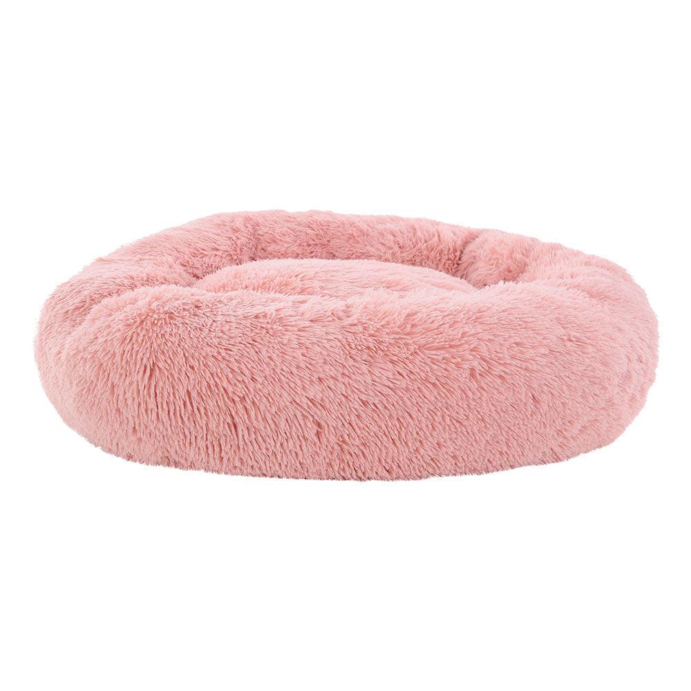 i.Pet Pet Bed Dog Cat 90cm Large Calming Soft Plush Pink - Harrogates