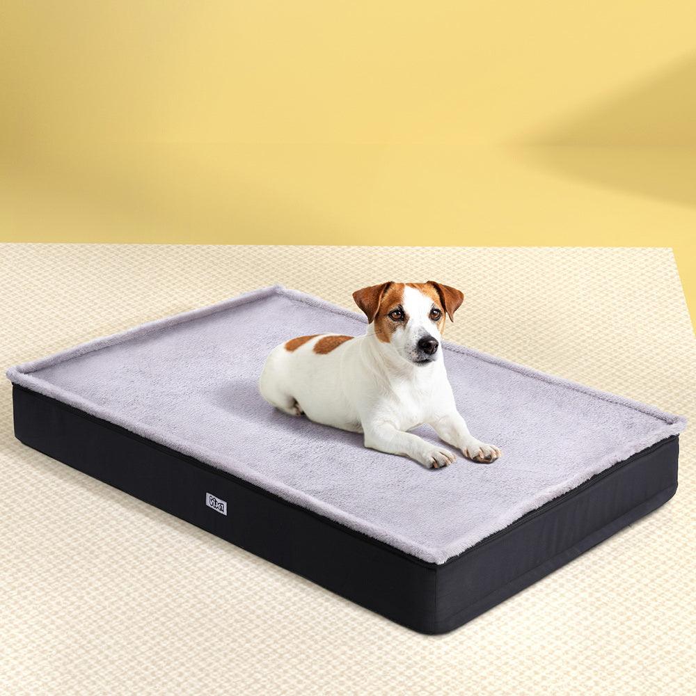 i.Pet Pet Bed Dog Cat Large Calming Soft Sofa Foam Cushion Washable Cover Grey - Harrogates