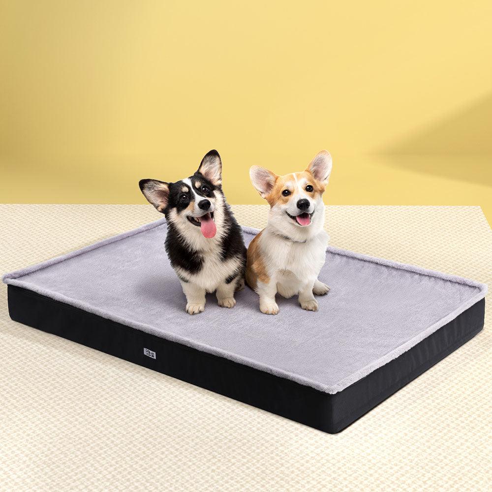 i.Pet Pet Bed Dog Cat Extra Large Calming Soft Sofa Foam Cushion Washable Cover Grey - Harrogates
