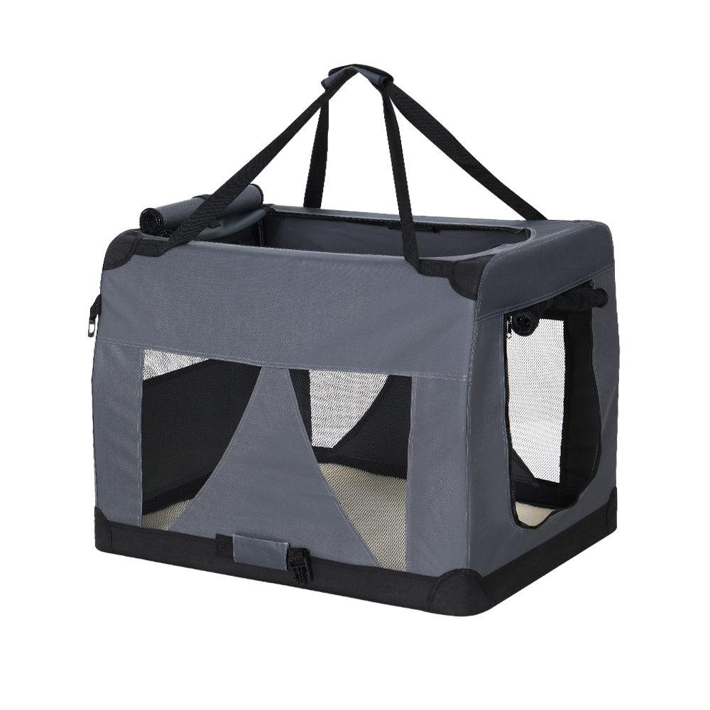 i.Pet Pet Carrier Soft Crate Dog Cat Travel 60x42CM Portable Foldable Car M - Harrogates