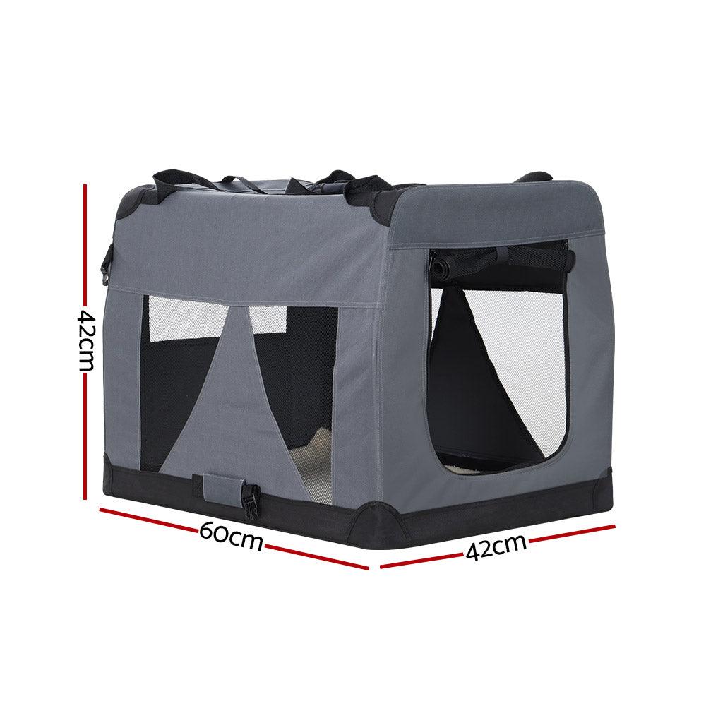i.Pet Pet Carrier Soft Crate Dog Cat Travel 60x42CM Portable Foldable Car M - Harrogates