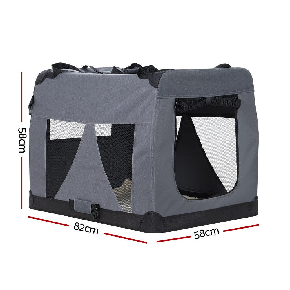 i.Pet Pet Carrier Soft Crate Dog Cat Travel 82x58CM Portable Foldable Car XL - Harrogates