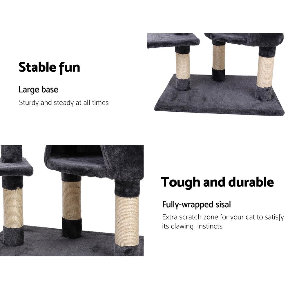 i.Pet Cat Tree 120cm Tower Scratching Post Scratcher Wood Condo House Bed Toys - Harrogates