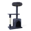 i.Pet Cat Tree 94cm Scratching Post Tower Scratcher Condo House Wood Trees Grey - Harrogates