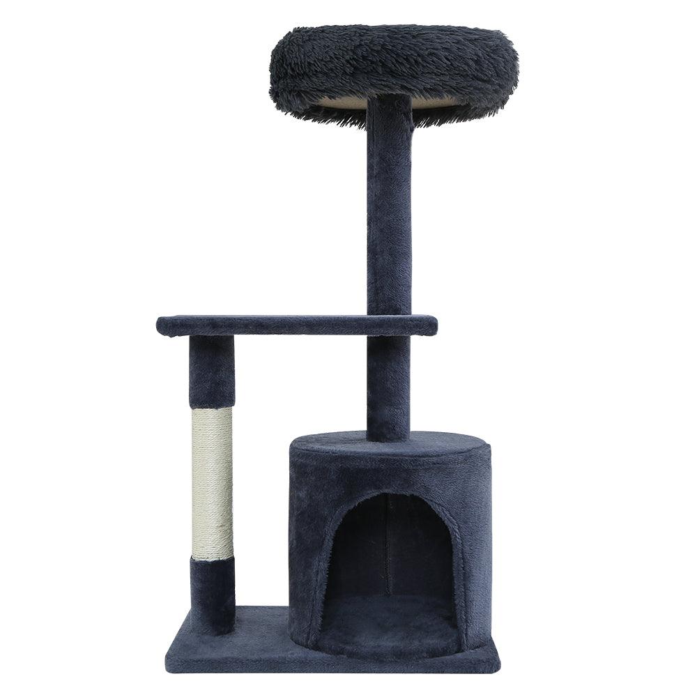 i.Pet Cat Tree 94cm Scratching Post Tower Scratcher Condo House Wood Trees Grey - Harrogates