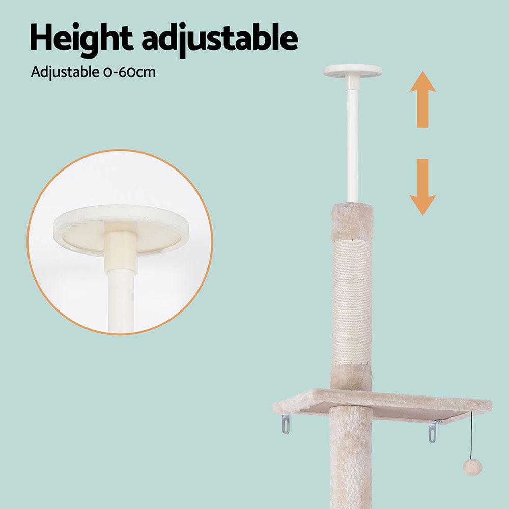 i.Pet Cat Tree 290cm Tower Scratching Cats Post Scratcher Floor to Ceiling Bed - Harrogates