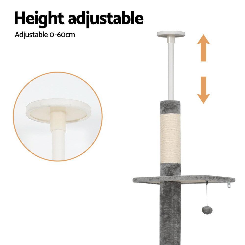 i.Pet Cat Tree 290cm Tower Scratching Post Scratcher Floor to Ceiling Cats Bed - Harrogates