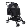 i.Pet Pet Stroller Dog Pram Cat Carrier Travel Large Pushchair Foldable 4 Wheels Black - Harrogates