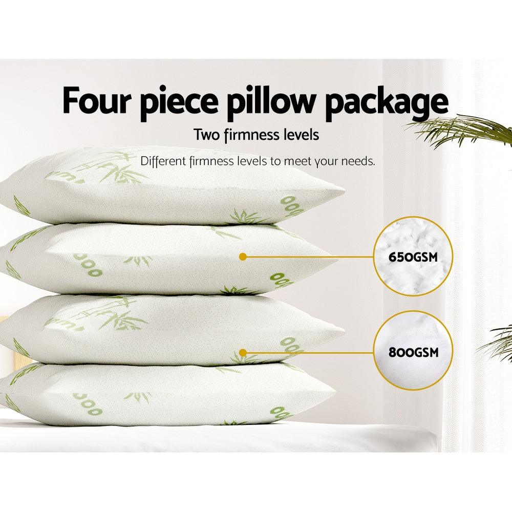 Giselle Bedding 4 Pack Bamboo Pillow Family Hotel - Harrogates