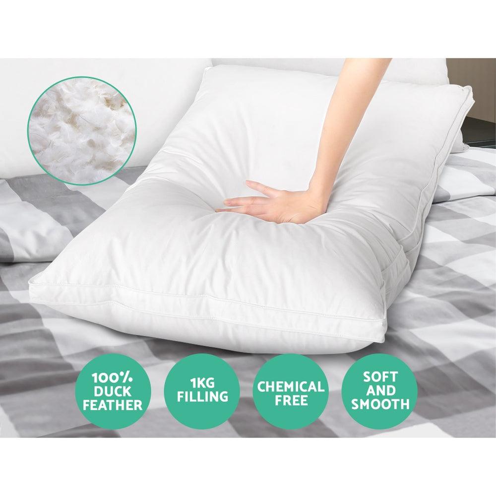 Giselle Bedding Duck Feather Down Pillow Luxury Twin Pack - Harrogates