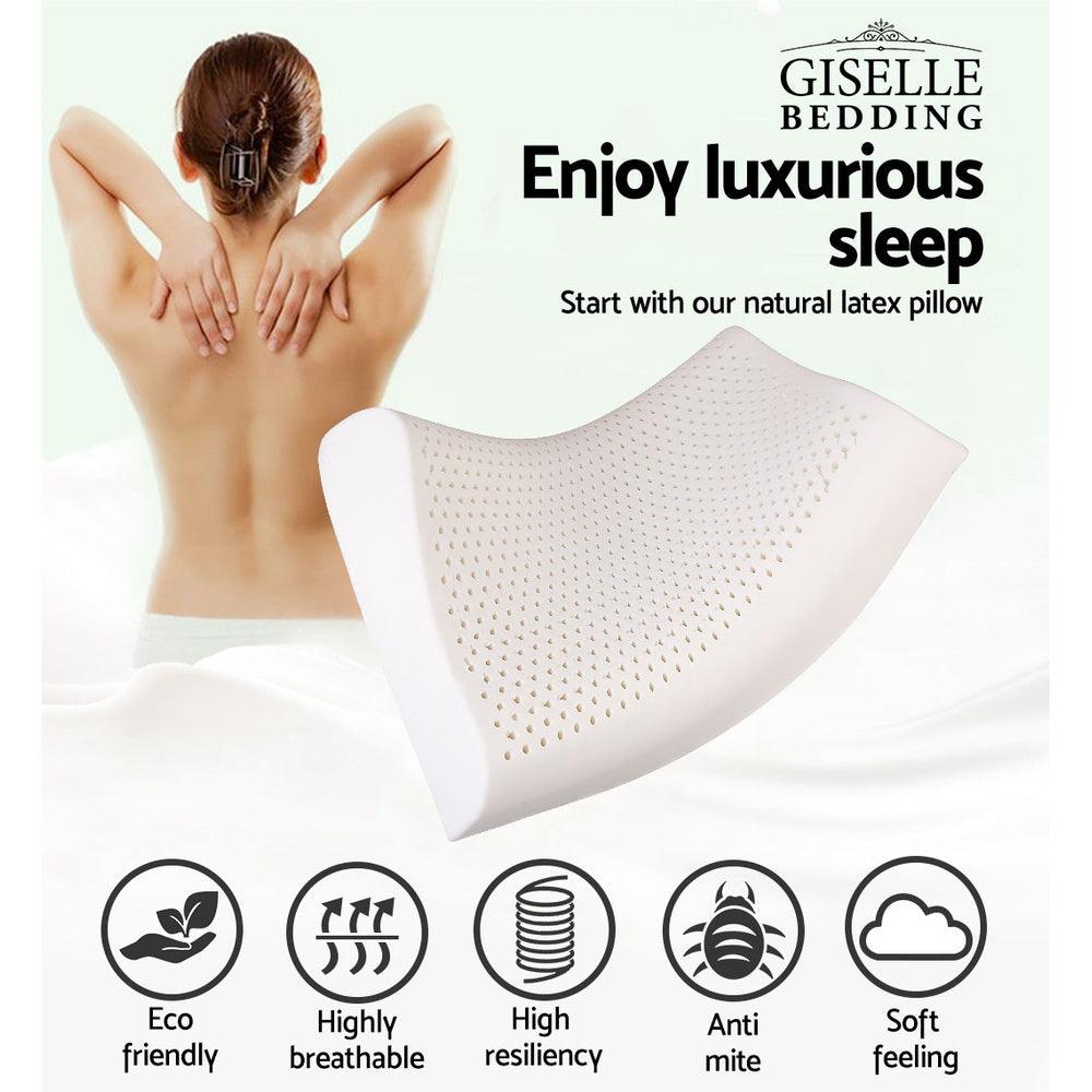 Giselle Bedding Natural Latex Pillow 2-Zone Twin Pack - Harrogates