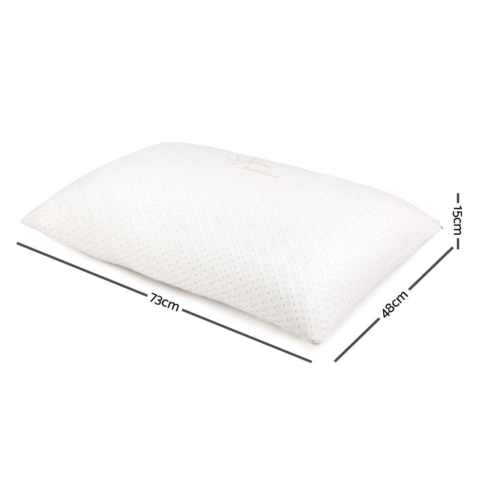 Giselle Bedding Memory Foam Pillow Bamboo Cover Twin Pack - Harrogates