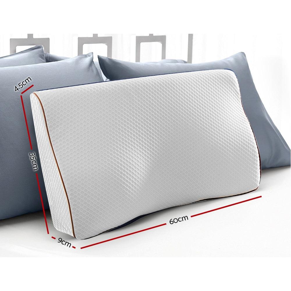 Giselle Bedding Memory Foam Contour Pillow Grey - Harrogates