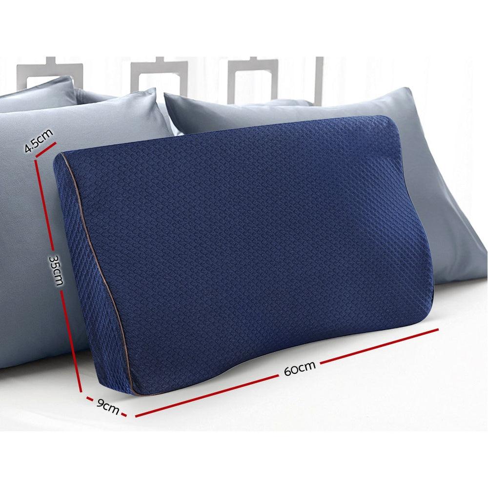 Giselle Bedding Memory Foam Contour Pillow Navy - Harrogates