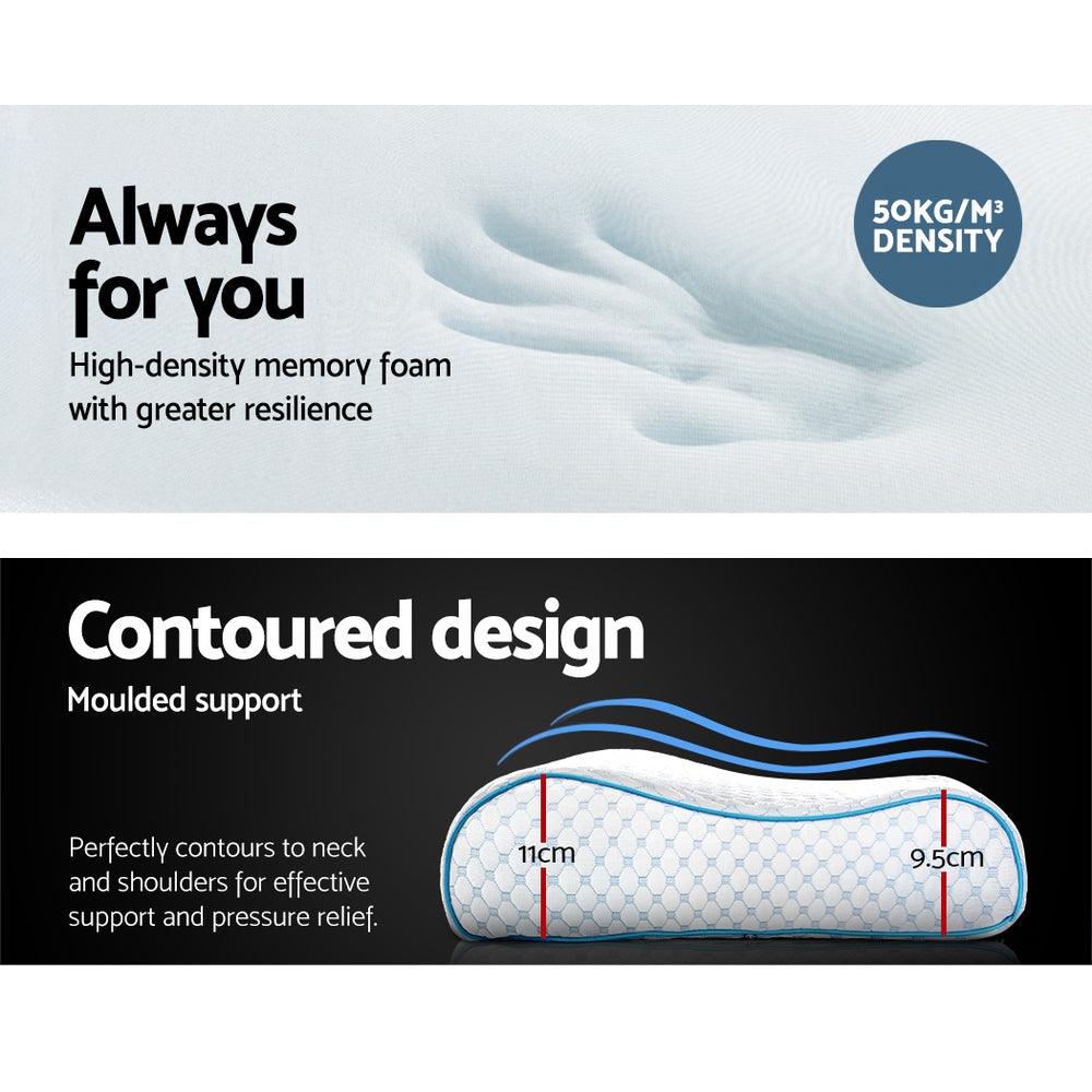 Giselle Bedding Memory Foam Contour Pillow Cool Gel - Harrogates