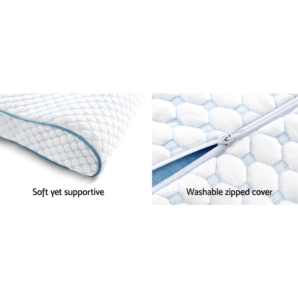 Giselle Bedding Memory Foam Contour Pillow Cool Gel - Harrogates