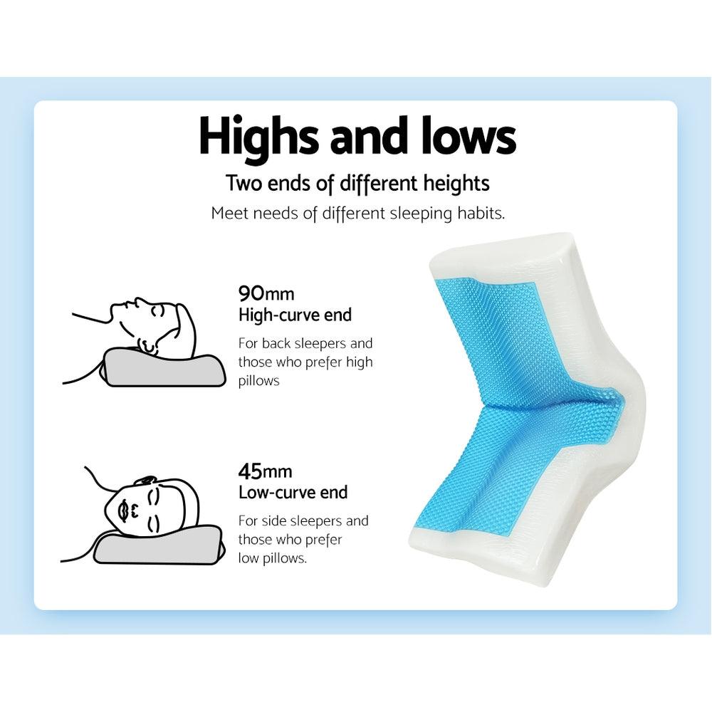 Giselle Bedding Memory Foam Contour Pillow Cool Gel Bamboo Cover - Harrogates