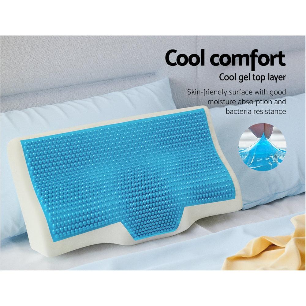 Giselle Bedding Memory Foam Contour Pillow Cool Gel Bamboo Cover - Harrogates