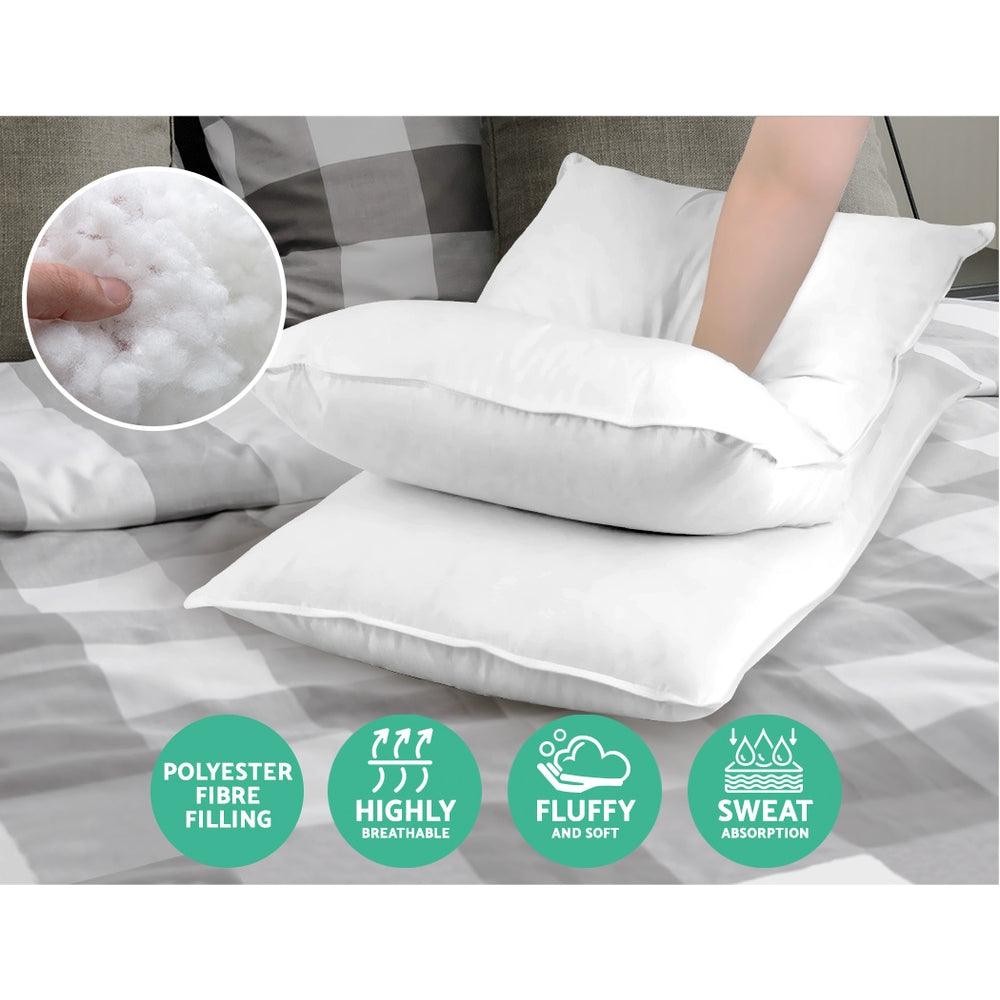 Giselle Bedding 4 Pack Bed Pillow Family Hotel 48X73CM - Harrogates