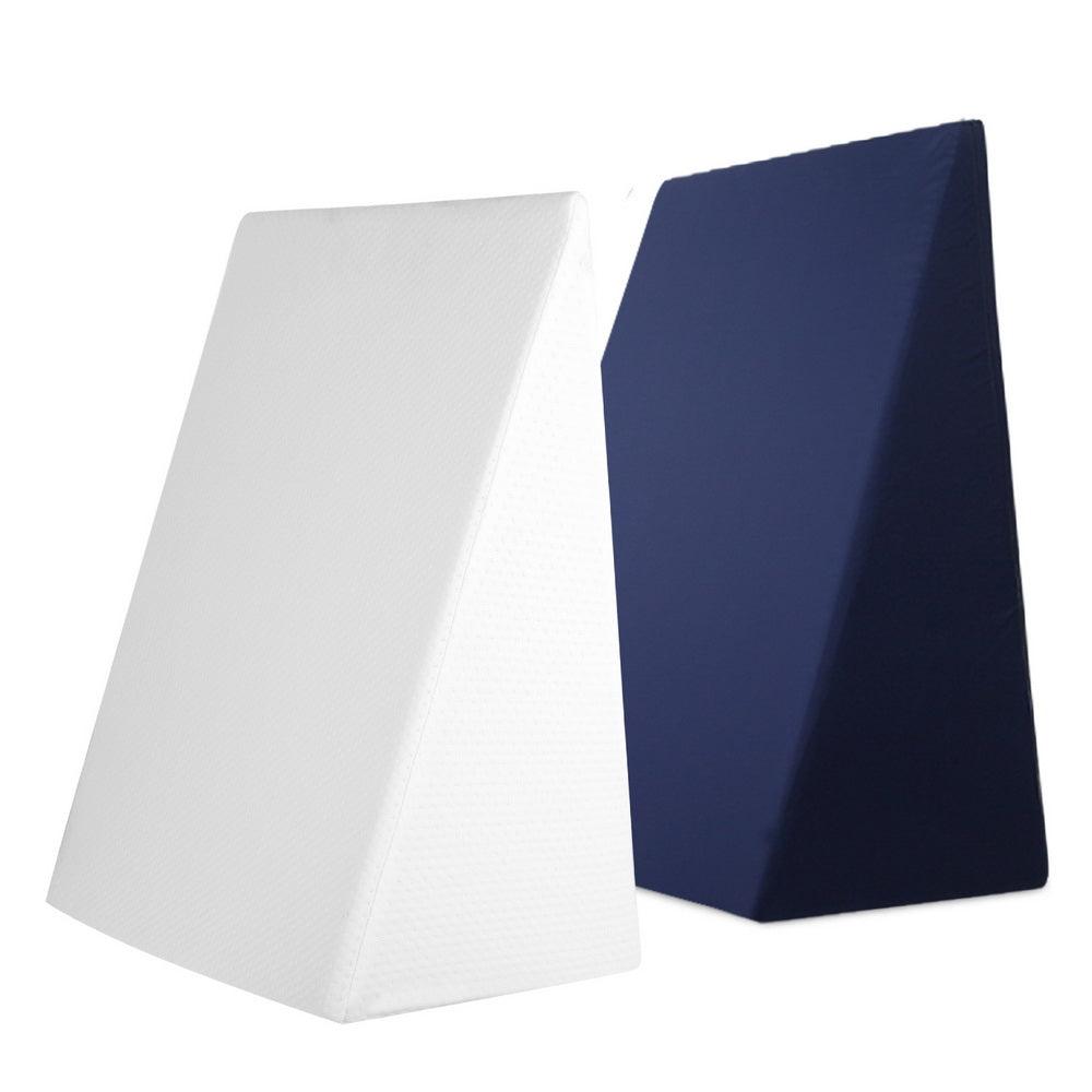 Giselle Bedding Wedge Pillow White & Blue - Harrogates
