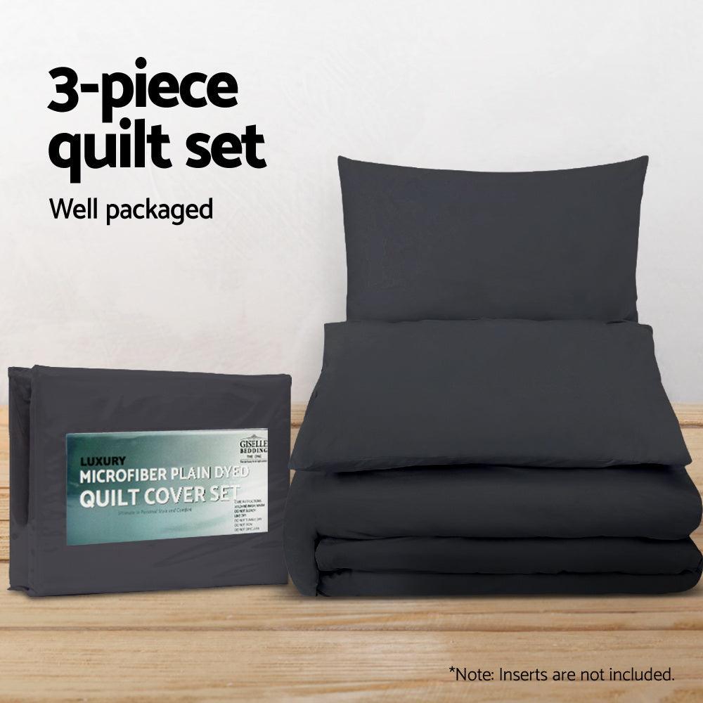 Giselle Bedding Quilt Cover Set Classic Black Super King - Harrogates