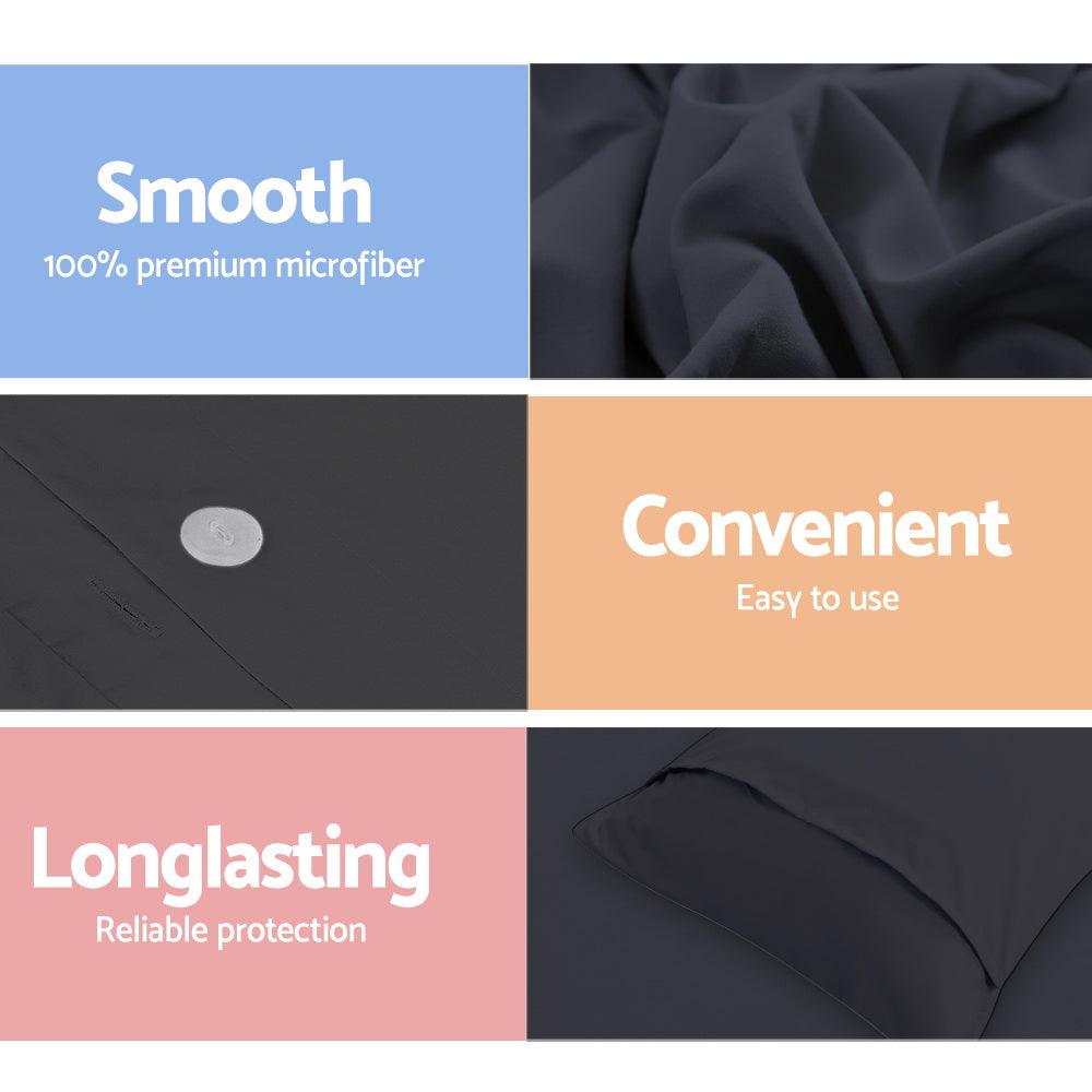 Giselle Bedding Quilt Cover Set Classic Black Super King - Harrogates