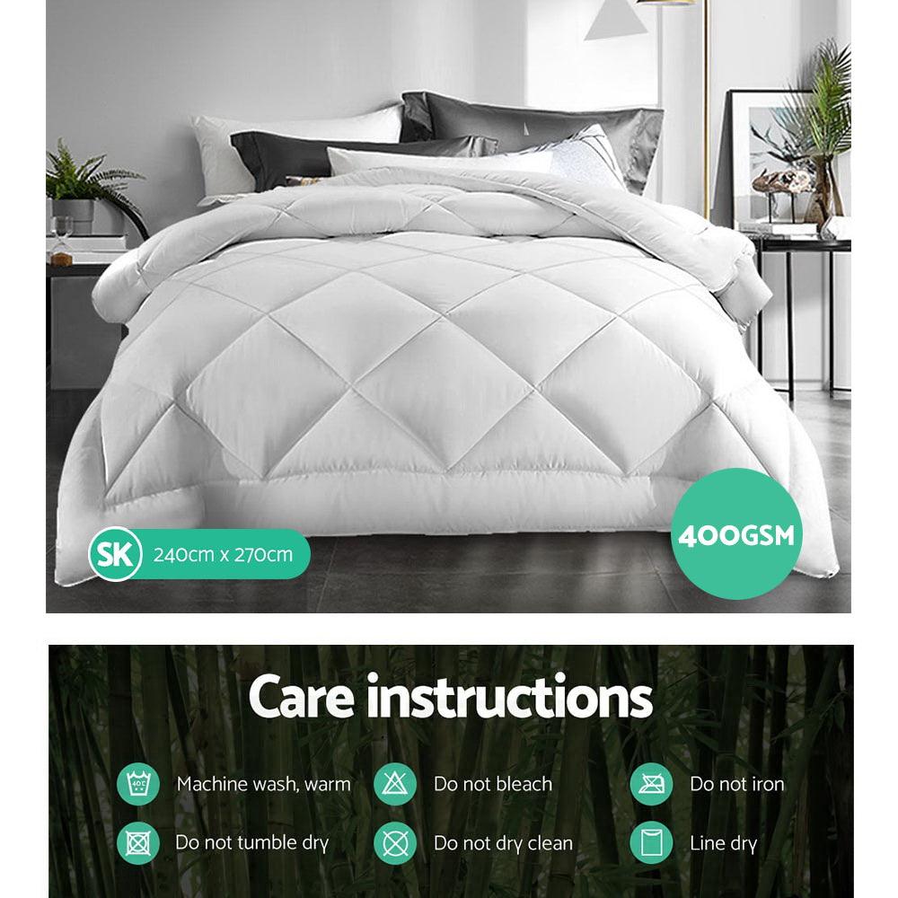 Giselle Bedding 400GSM Microfibre Bamboo Quilt Super King - Harrogates