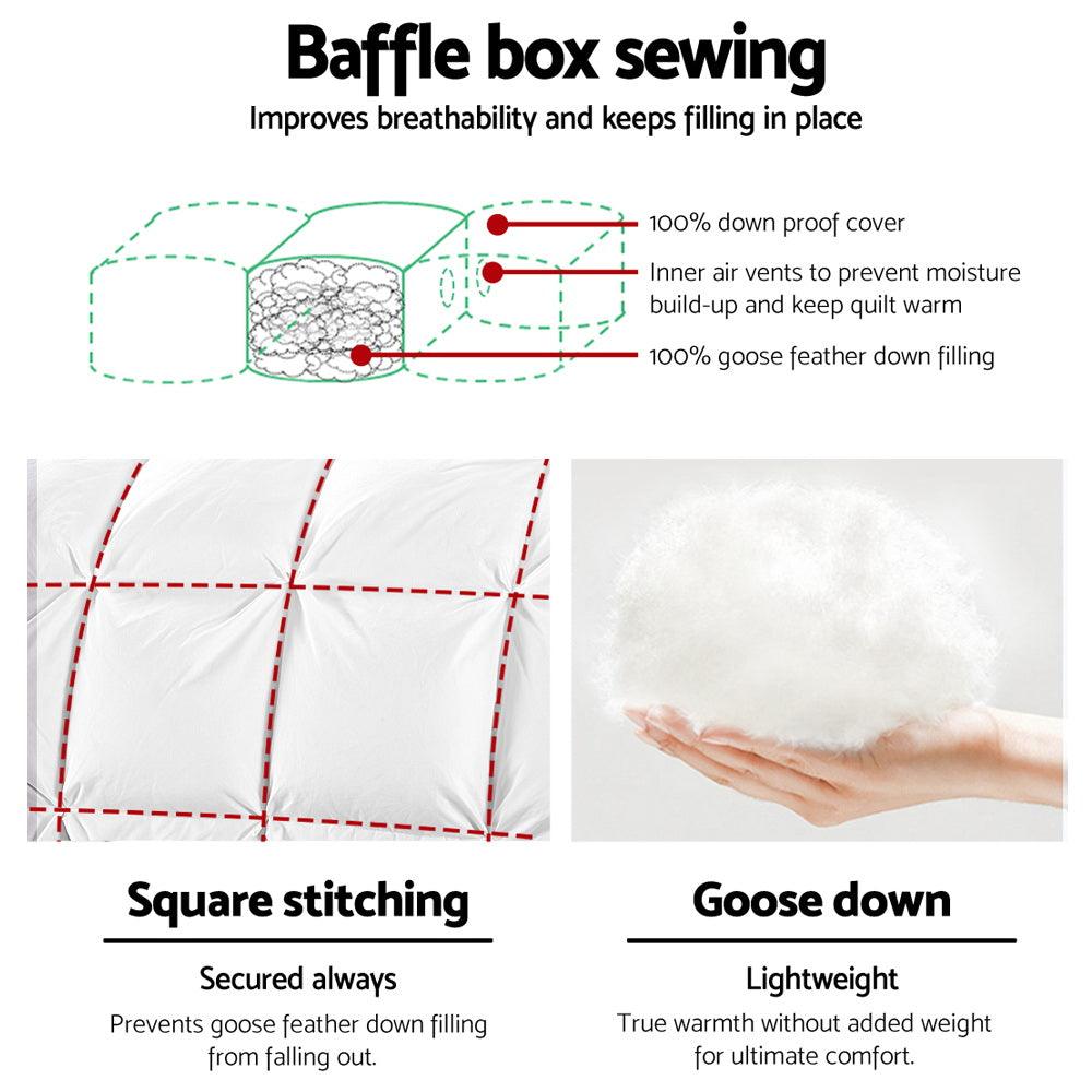 Giselle Bedding 700GSM Goose Down Feather Quilt Single - Harrogates