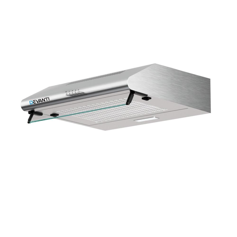 Devanti 600mm Range Hood 60cm Rangehood Kitchen Canopy LED Light Stainless Steel - Harrogates