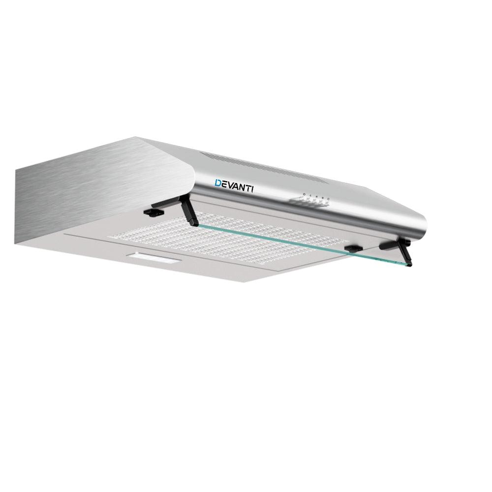 Devanti 600mm Range Hood 60cm Rangehood Kitchen Canopy LED Light Stainless Steel - Harrogates