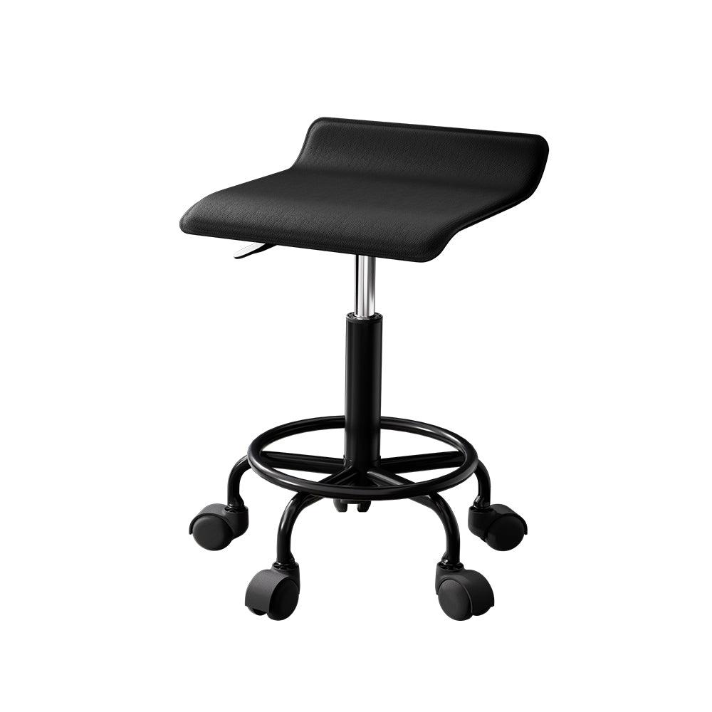 Artiss Salon Stool Square Swivel Chair Black - Harrogates