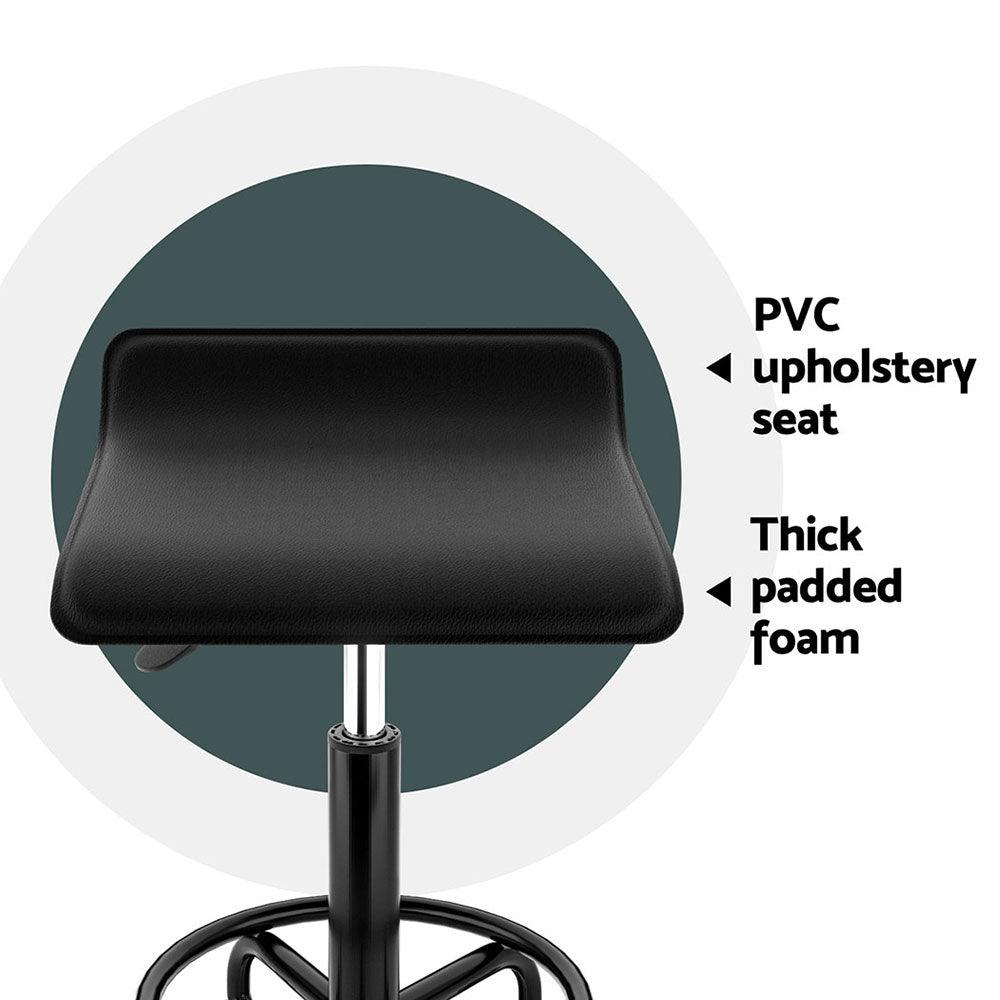 Artiss Salon Stool Square Swivel Chair Black - Harrogates