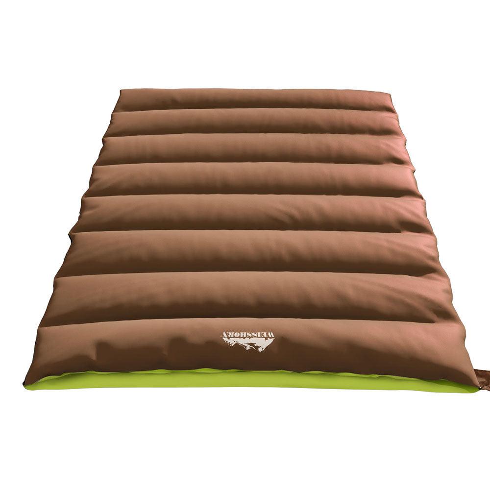 Weisshorn Sleeping Bag Double Bags Thermal Camping Hiking Tent Brown -5°C - Harrogates