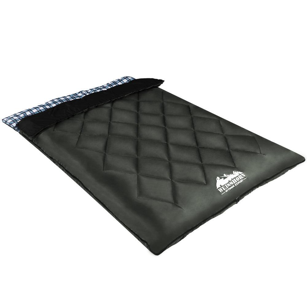 Weisshorn Sleeping Bag Double Pillow Thermal Camping Hiking Tent Grey -10&deg;C - Harrogates