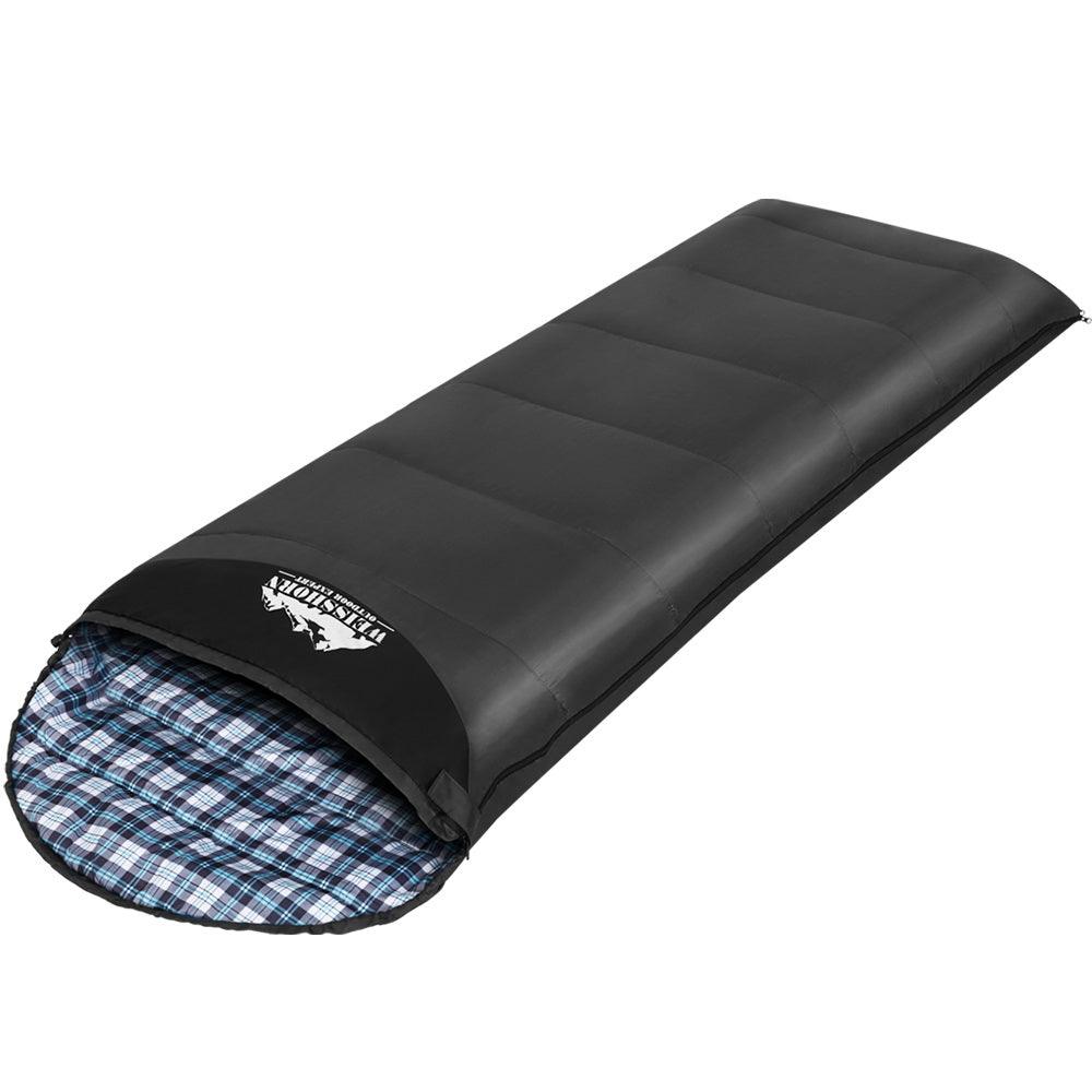 Weisshorn Sleeping Bag Single Thermal Camping Hiking Tent Grey 0&deg;C - Harrogates