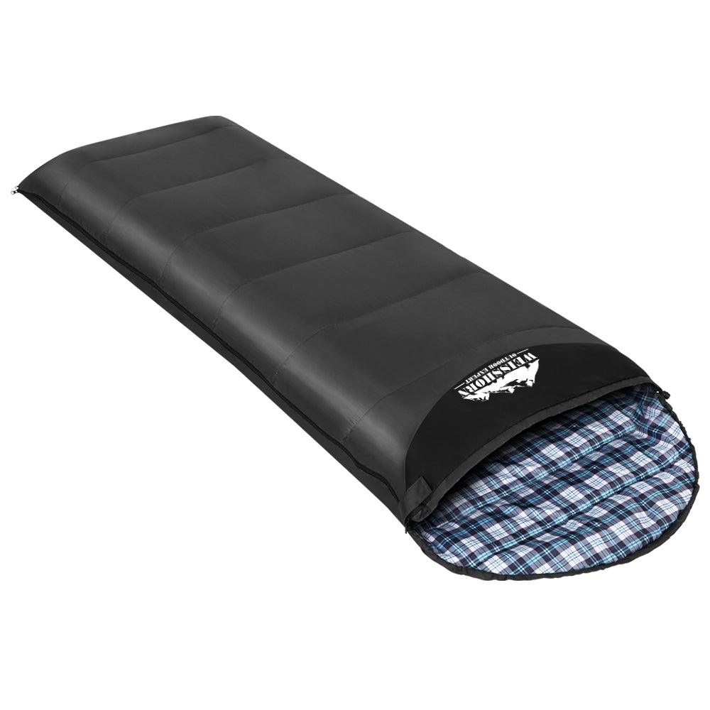 Weisshorn Sleeping Bag Single Thermal Camping Hiking Tent Grey 0&deg;C - Harrogates