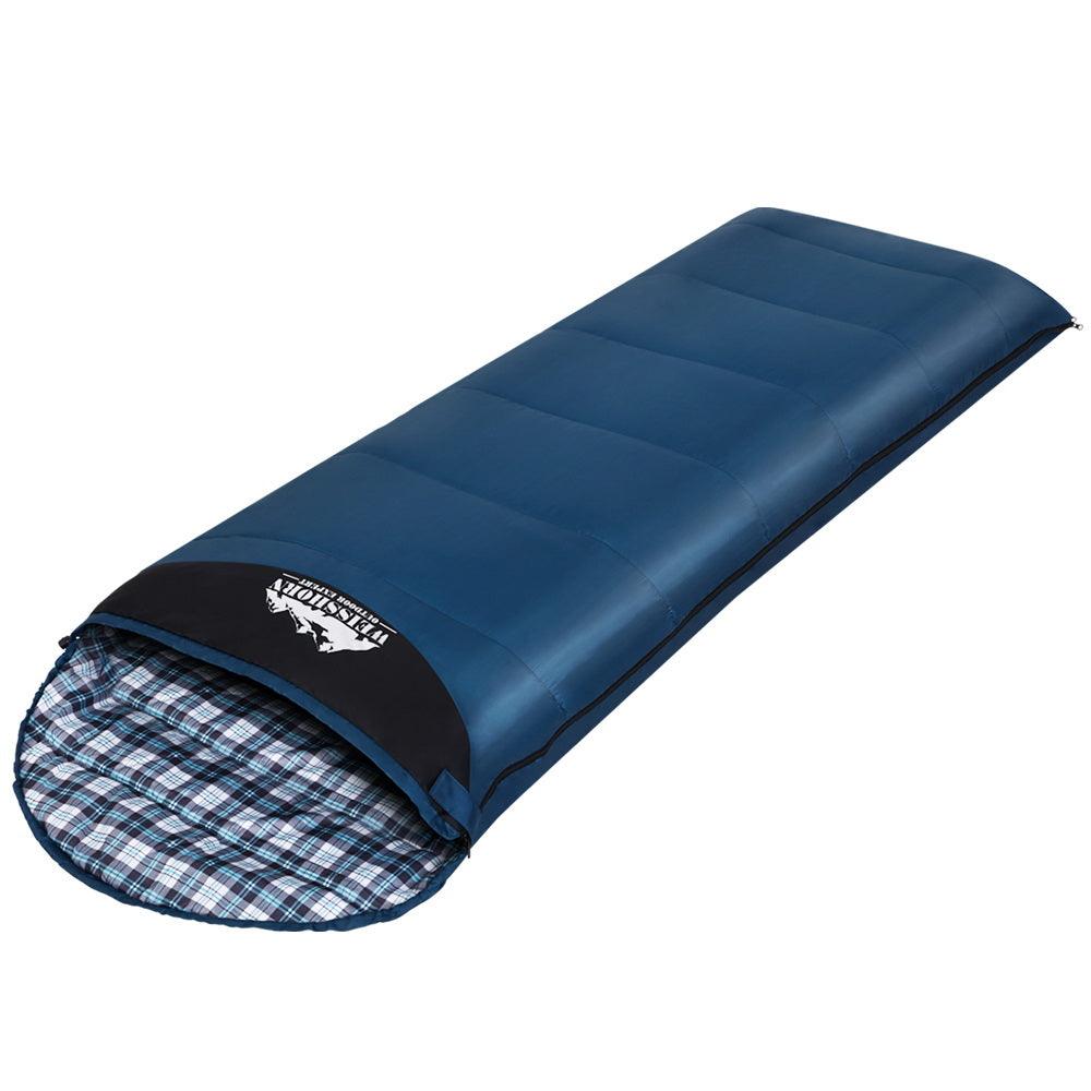 Weisshorn Sleeping Bag Single Thermal Camping Hiking Tent Blue 0&deg;C - Harrogates