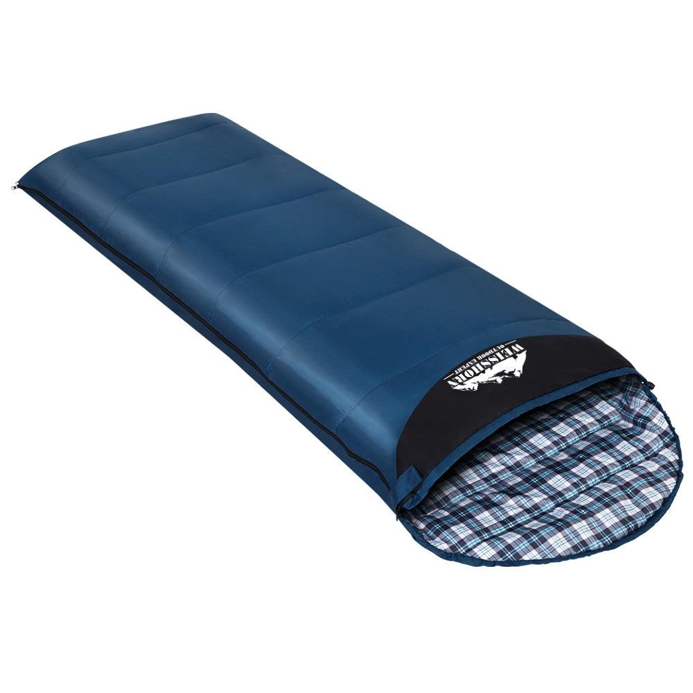 Weisshorn Sleeping Bag Single Thermal Camping Hiking Tent Blue 0&deg;C - Harrogates